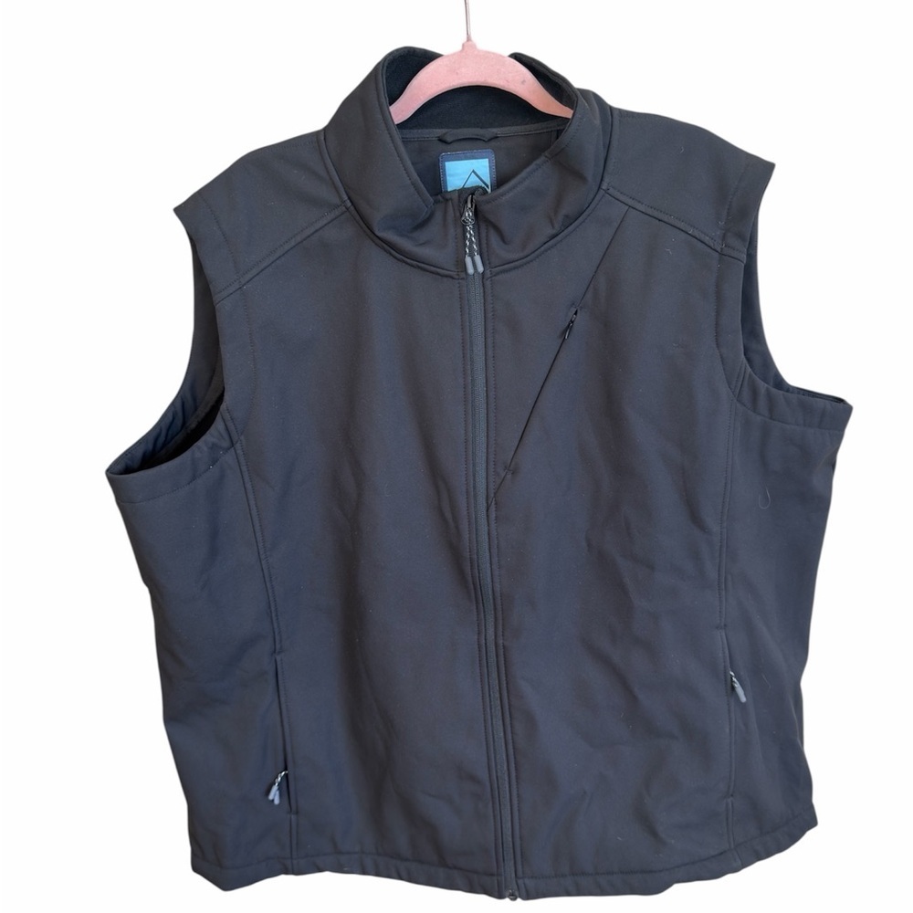 Iceburg Outerwear Black Softshell Vest 2XL Fleece Lined Zip Up